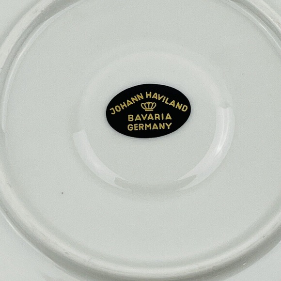 Johann Haviland Silver Wheat Flat Cup & Saucer Set Silver Rim - Picture 12 of 13